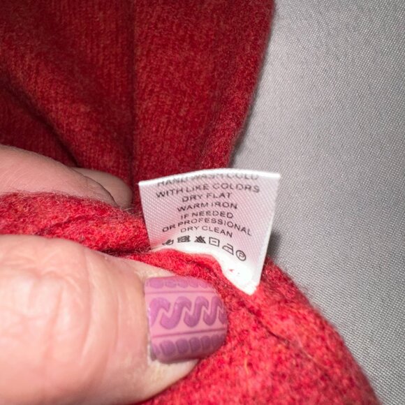 Subtle Luxury - Cashmere Sweater Womens Size XS/S Red Cropped - Picture 9 of 9